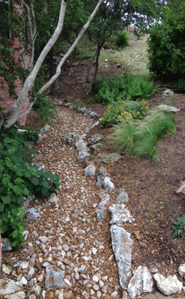 Landscape Dry Creek Installation In, Landscaping Rocks Austin Texas